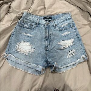 Aeropostale Light Blue Distressed Jean Shorts